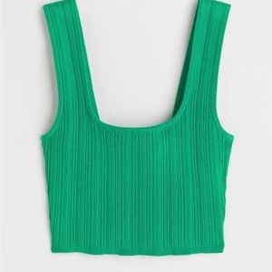 H n M green crop top